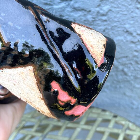 Vintage Brutalist Pottery Funky Abstract Pitcher Vase unique decor - Picture 7 of 10